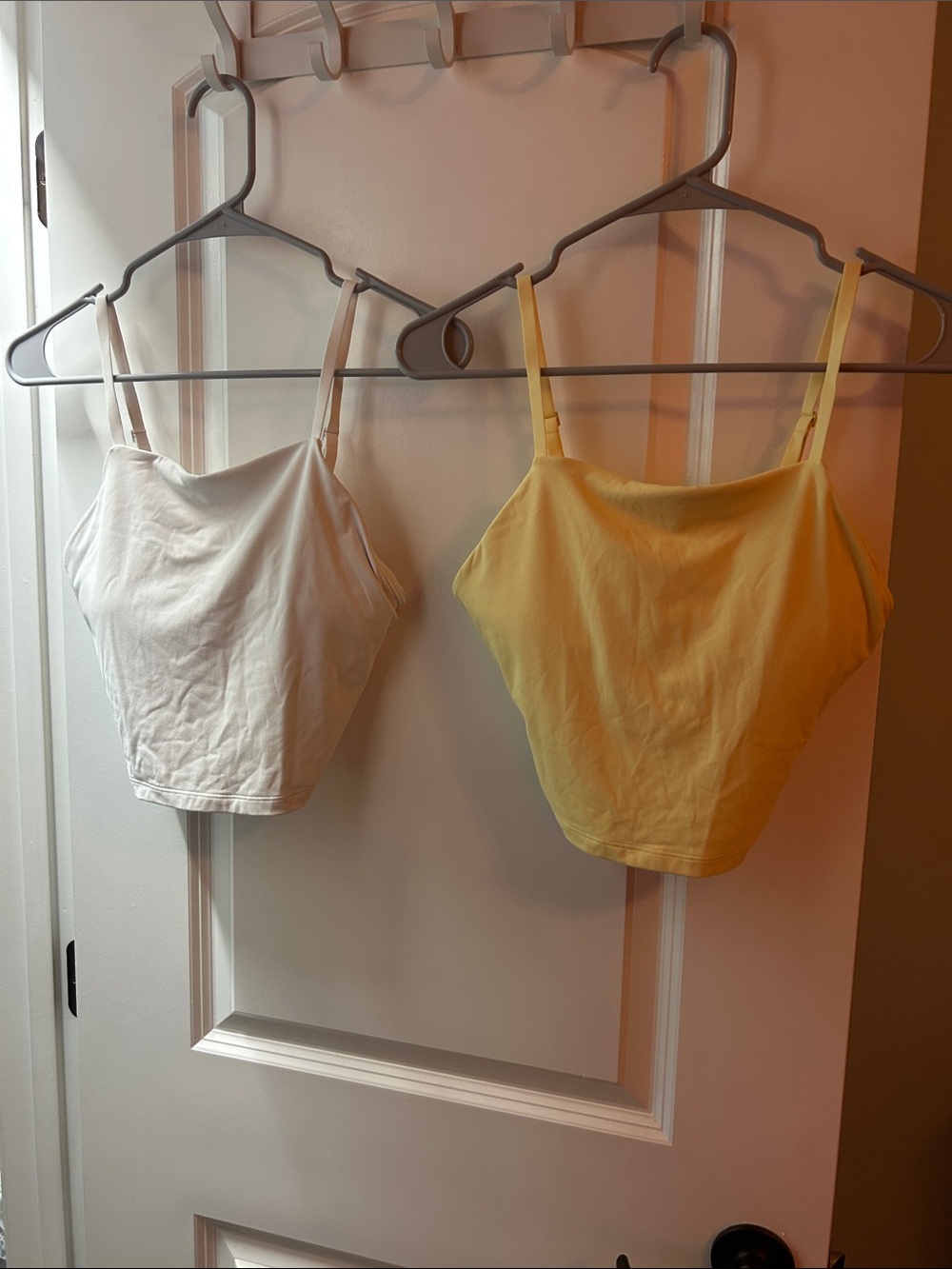 aerie Cropped Spaghetti Strap Tank Top in White and Yellow. Never worn!